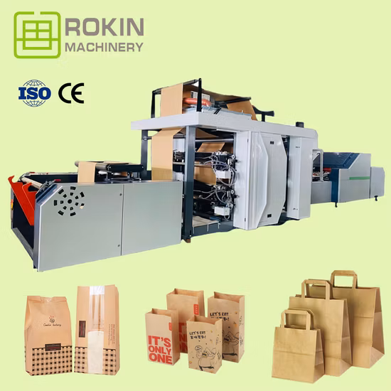 Machine pour fabriquer des sacs en papier Kraft, corde de marque Rokin, poignée flexible, sac en papier Kraft pour Machine de magasin